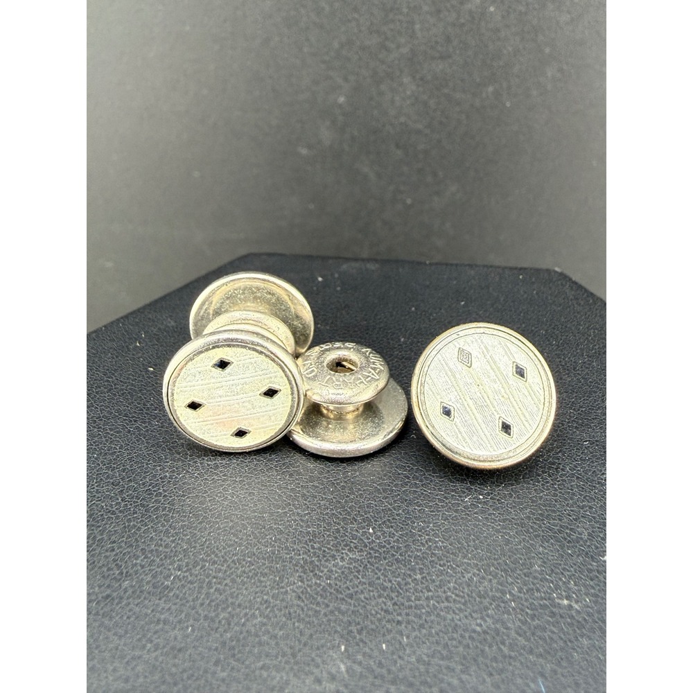 Vintage Baer & Wilde Kum-A-Part Cufflinks Silver Tone Art Deco Snap